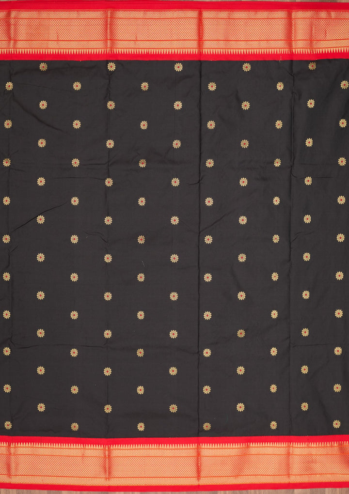 Black Zariwork Pure Silk Saree-Koskii