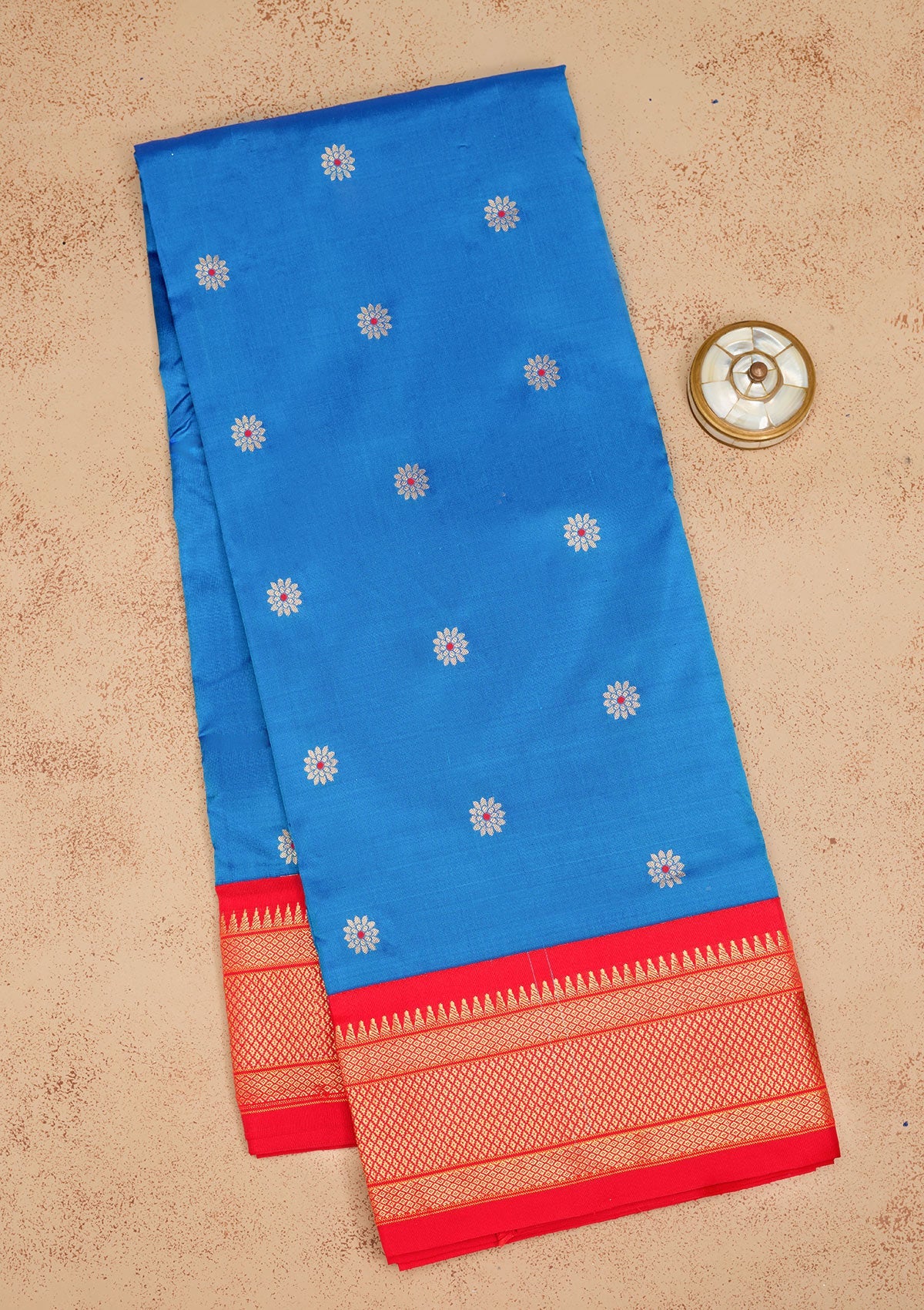 Blue Zariwork Pure Silk Saree-Koskii