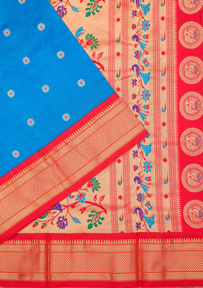 Blue Zariwork Pure Silk Saree-Koskii