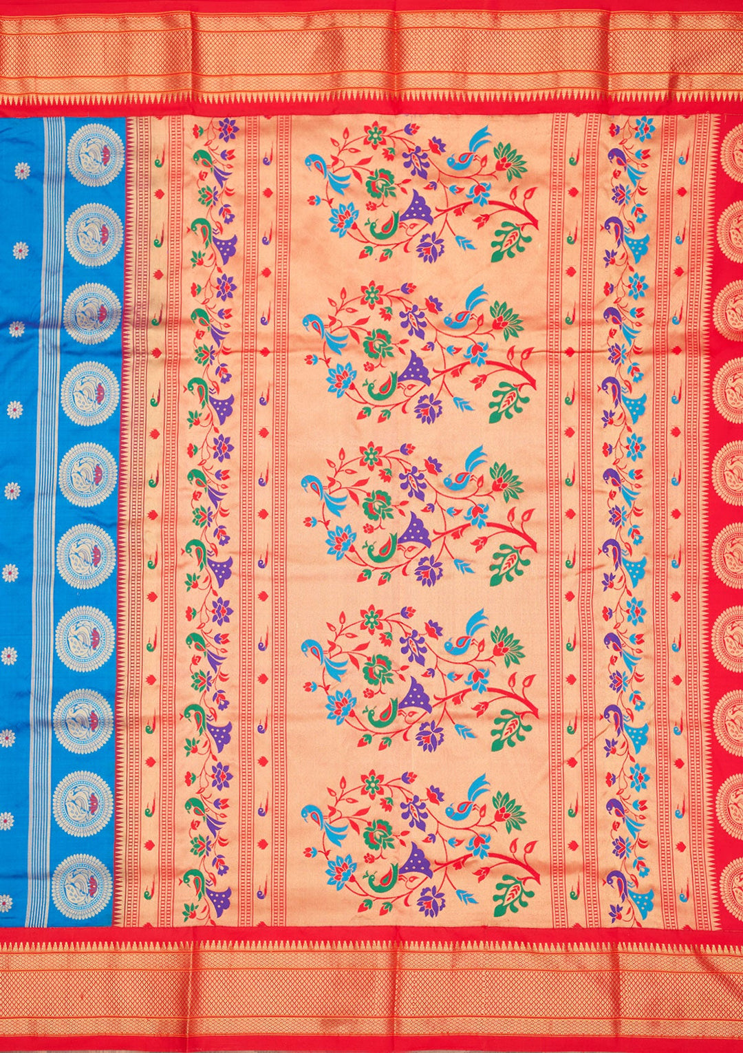 Blue Zariwork Pure Silk Saree-Koskii