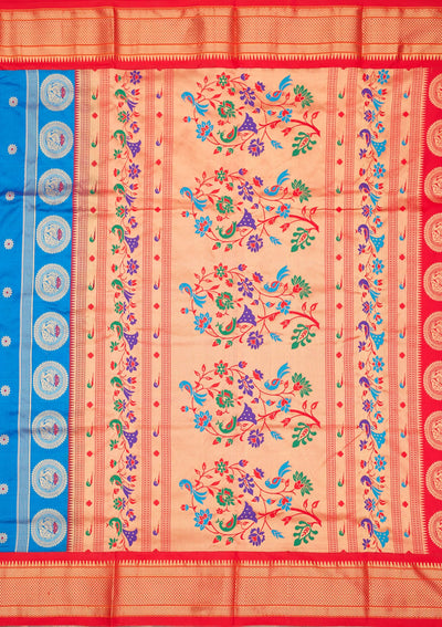 Blue Zariwork Pure Silk Saree-Koskii
