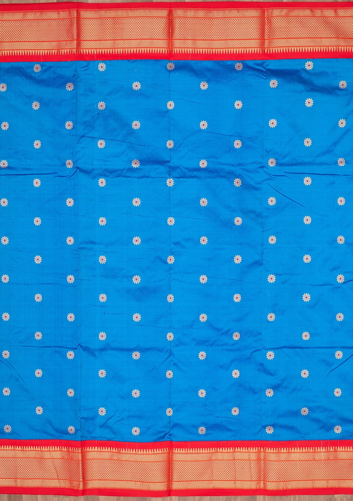 Blue Zariwork Pure Silk Saree-Koskii