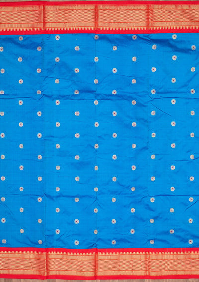 Blue Zariwork Pure Silk Saree-Koskii