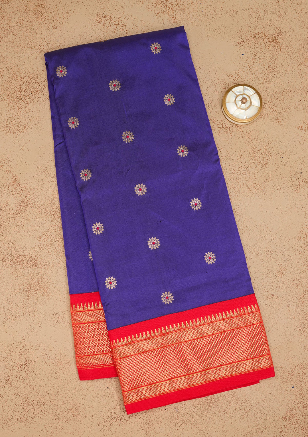 Royal Blue Zariwork Pure Silk Saree-Koskii