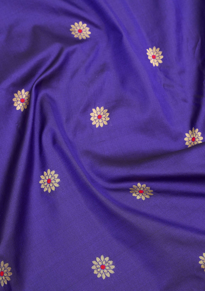 Royal Blue Zariwork Pure Silk Saree-Koskii