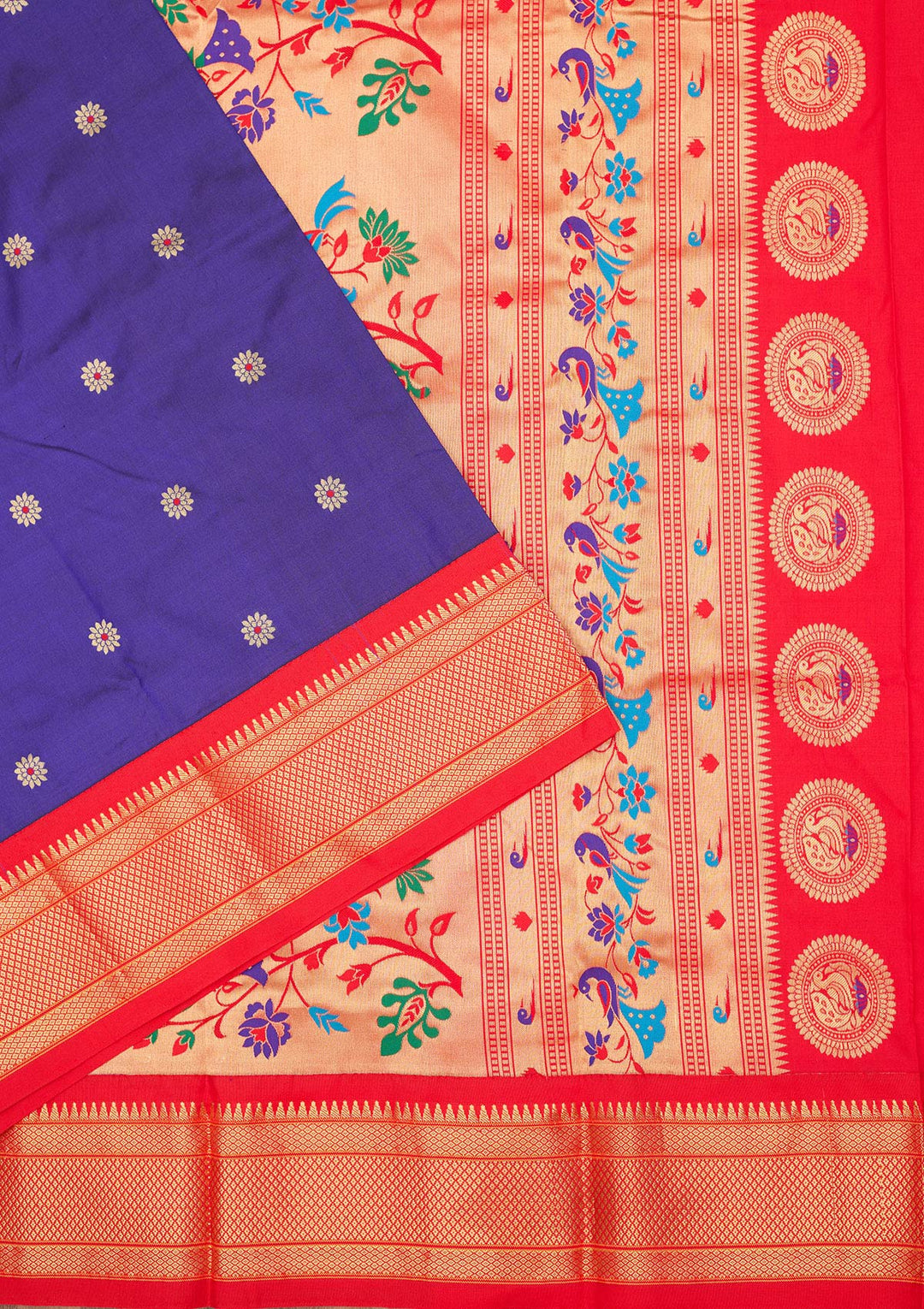 Royal Blue Zariwork Pure Silk Saree-Koskii