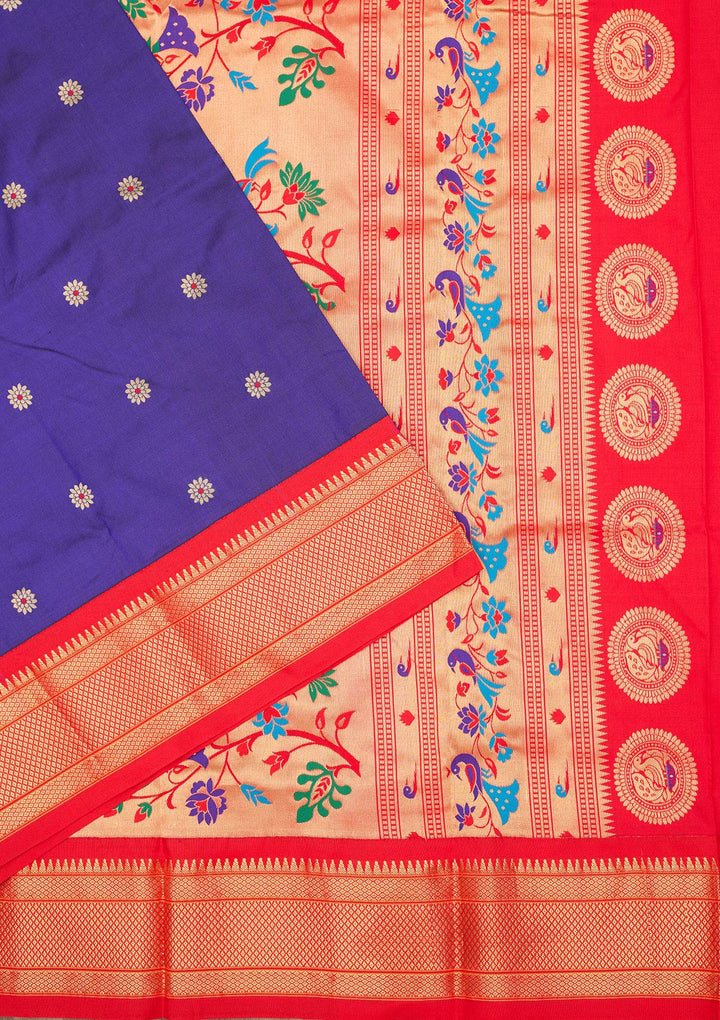 Royal Blue Zariwork Pure Silk Saree-Koskii