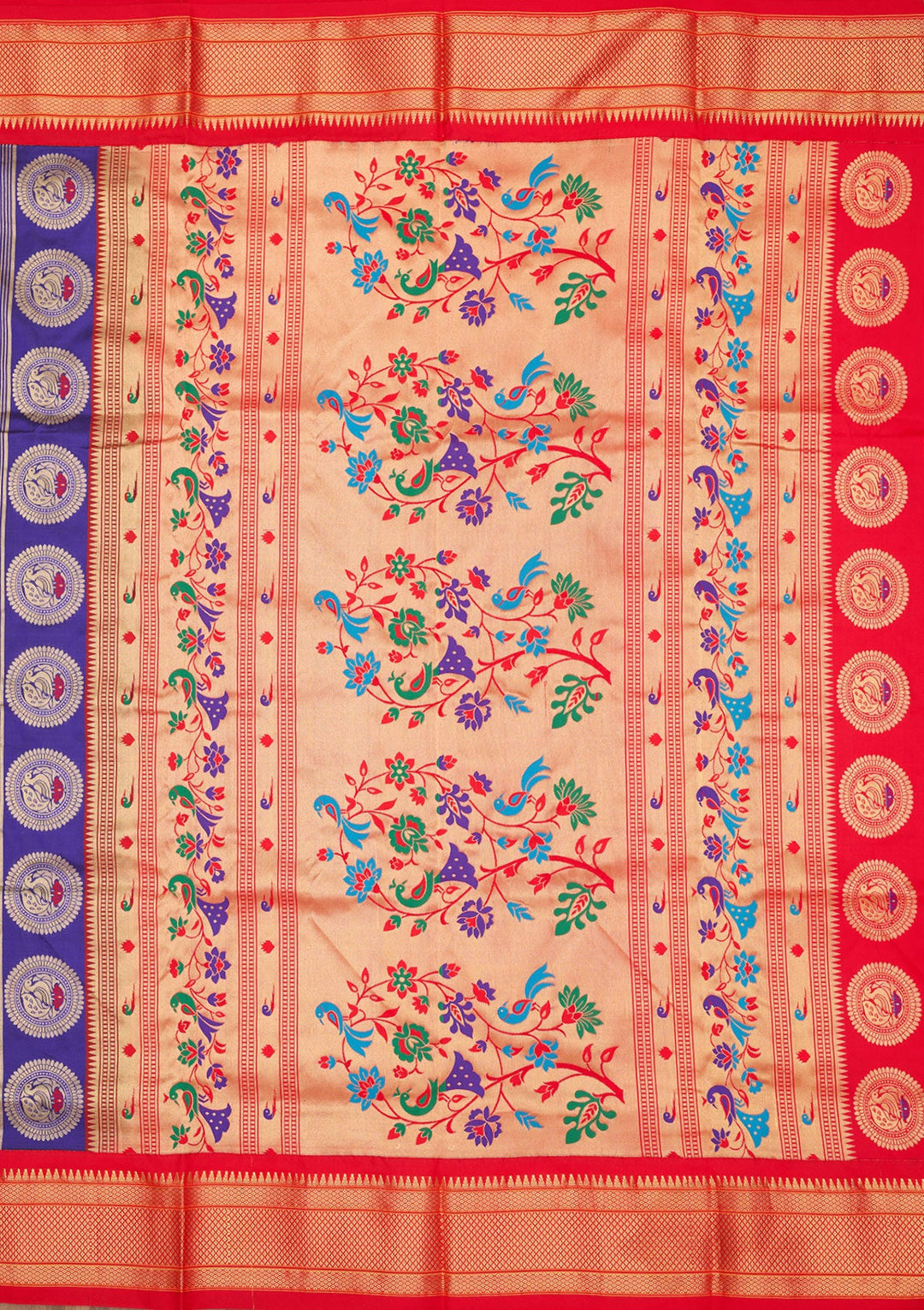 Royal Blue Zariwork Pure Silk Saree-Koskii