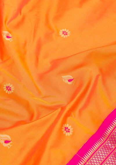 Mustard Zariwork Pure Silk Saree-Koskii