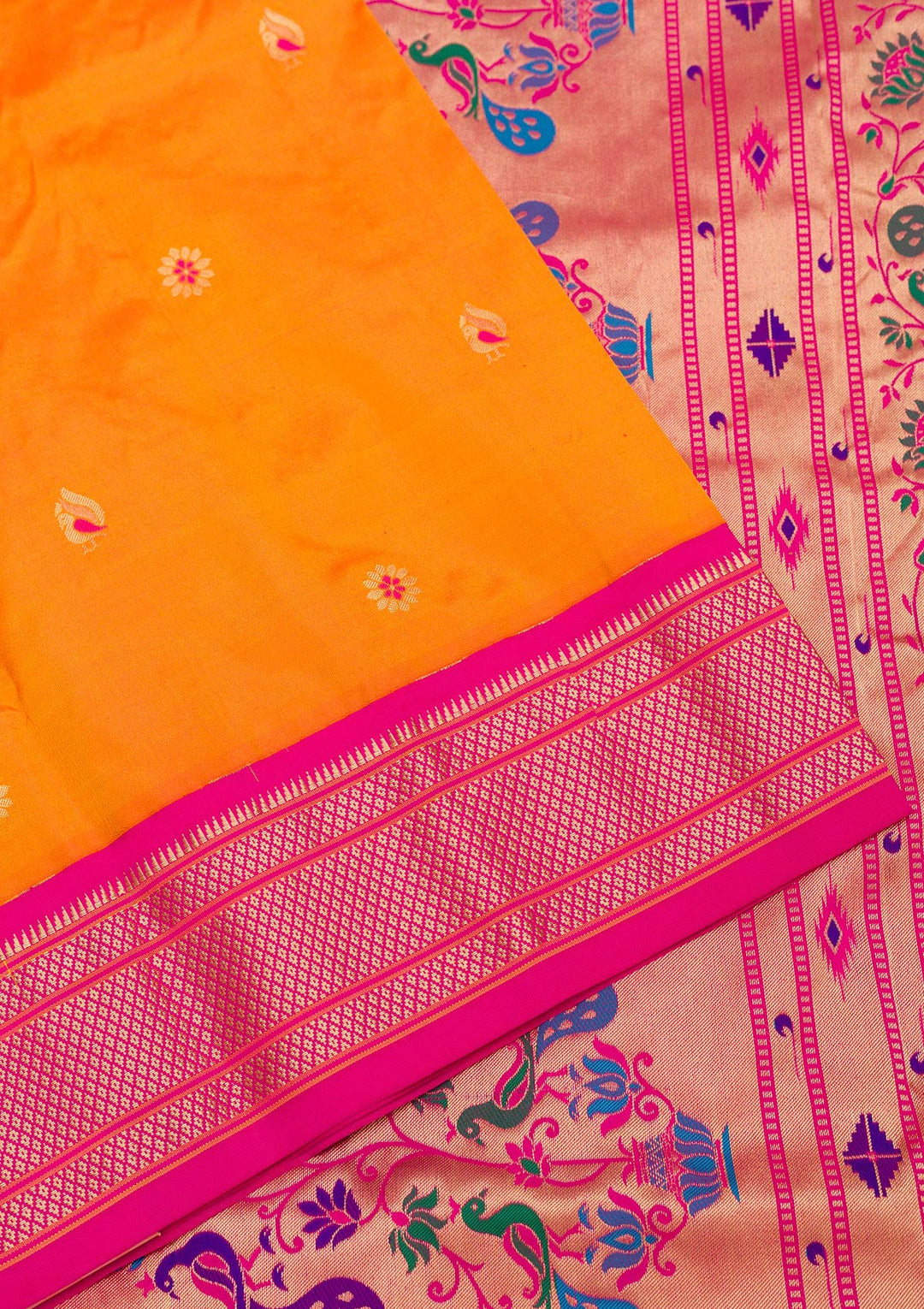 Mustard Zariwork Pure Silk Saree-Koskii