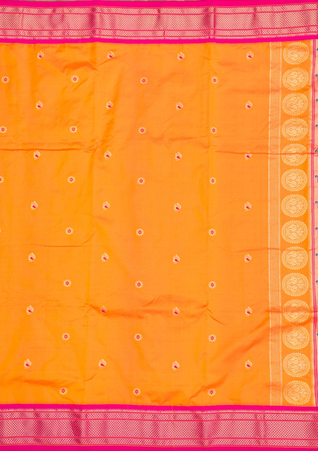 Mustard Zariwork Pure Silk Saree-Koskii