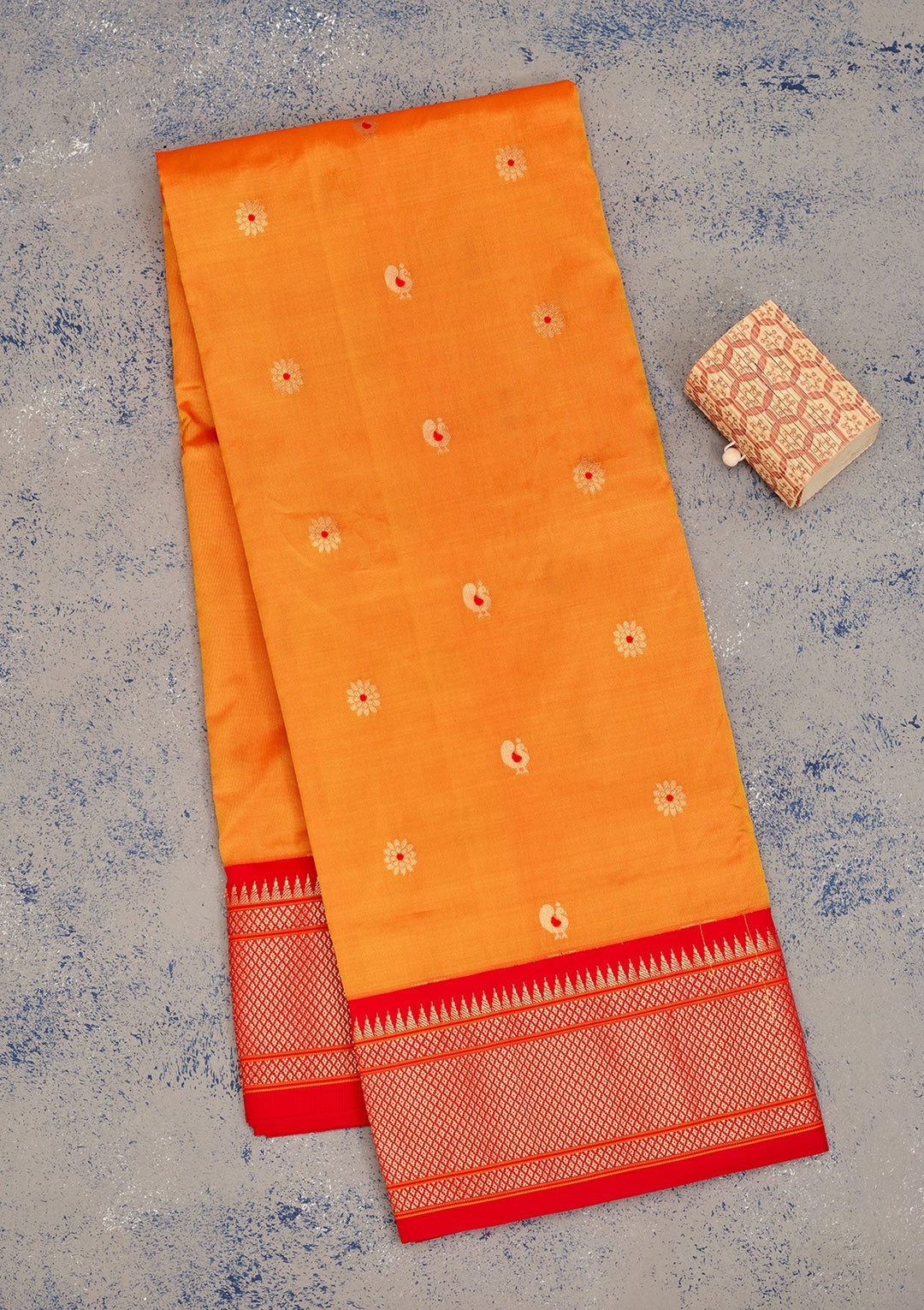 Mustard Zariwork Pure Silk Saree-Koskii