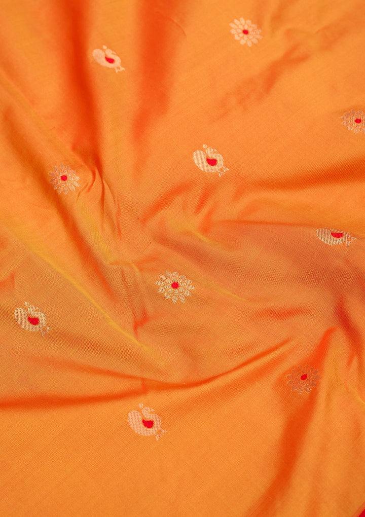 Mustard Zariwork Pure Silk Saree-Koskii