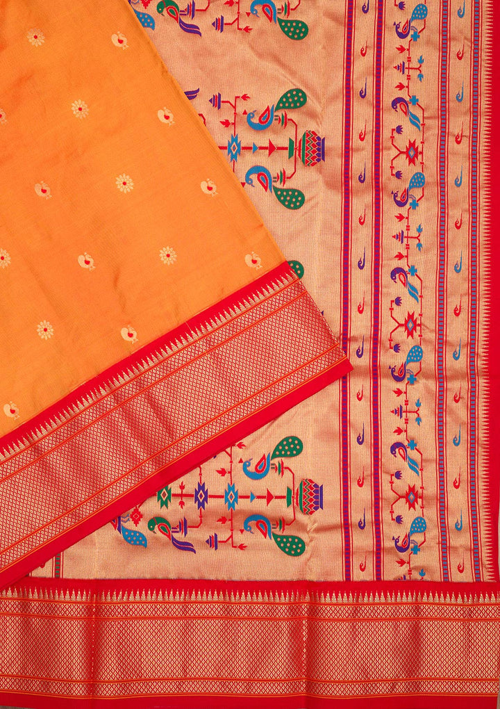 Mustard Zariwork Pure Silk Saree-Koskii