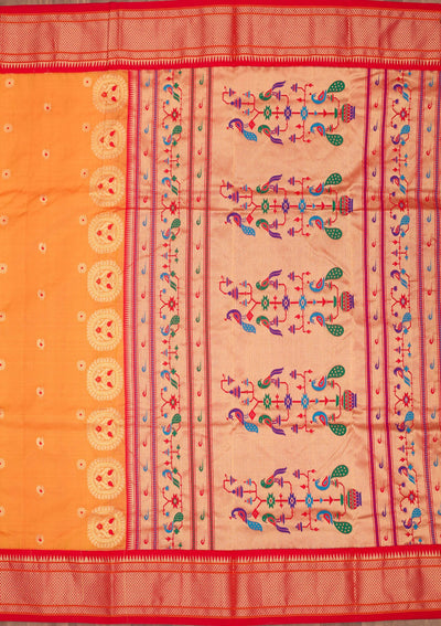 Mustard Zariwork Pure Silk Saree-Koskii