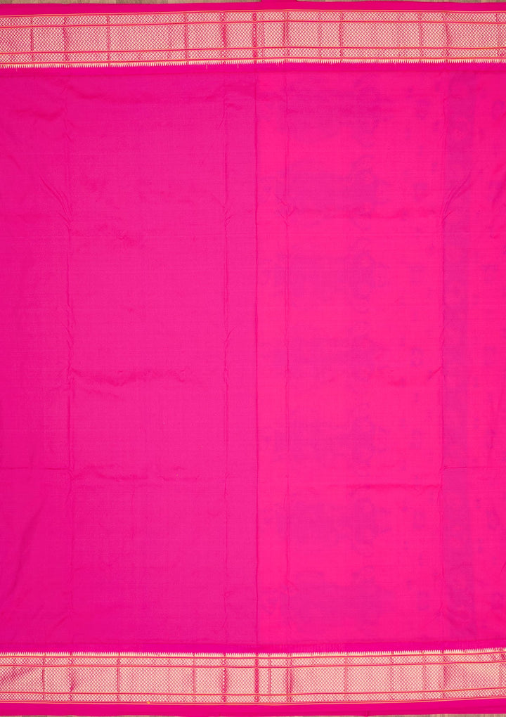 Peacock Blue Zariwork Pure Silk Saree-Koskii