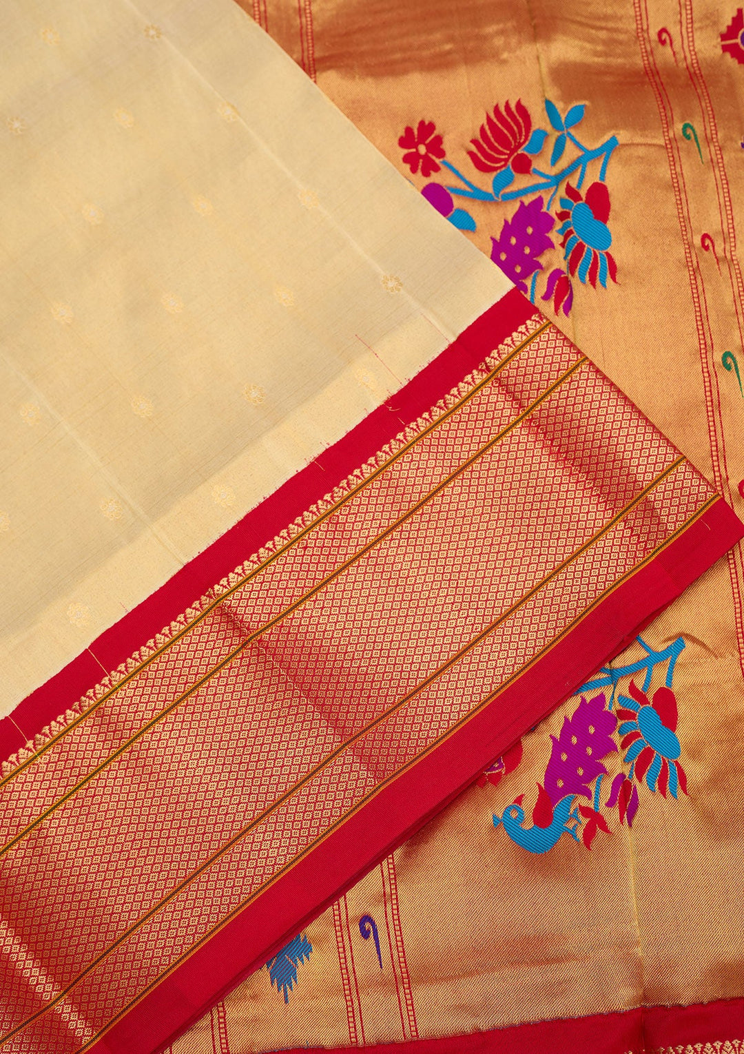 Beige Zariwork Pure Silk Saree-Koskii