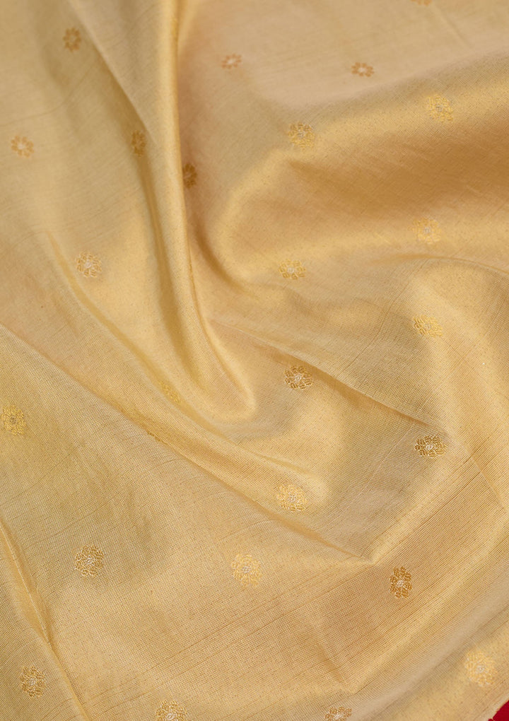 Beige Zariwork Pure Silk Saree-Koskii