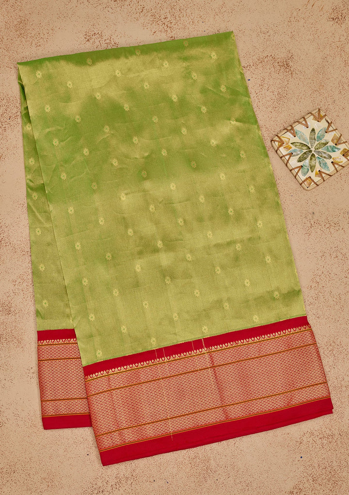 Green Zariwork Pure Silk Saree-Koskii