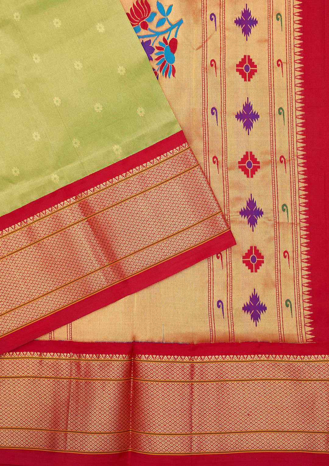 Green Zariwork Pure Silk Saree-Koskii