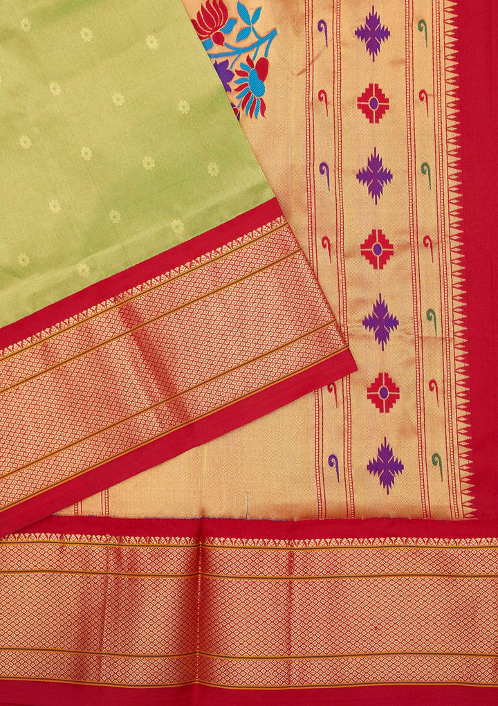 Green Zariwork Pure Silk Saree-Koskii