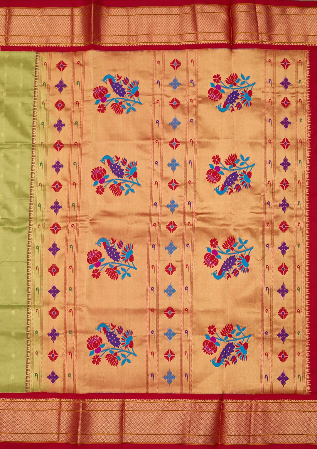 Green Zariwork Pure Silk Saree-Koskii