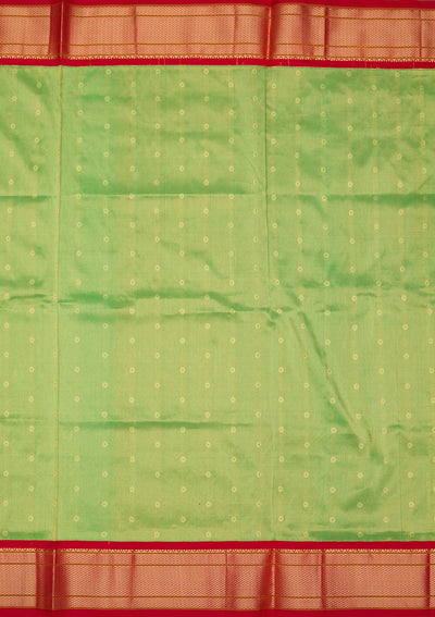 Green Zariwork Pure Silk Saree-Koskii