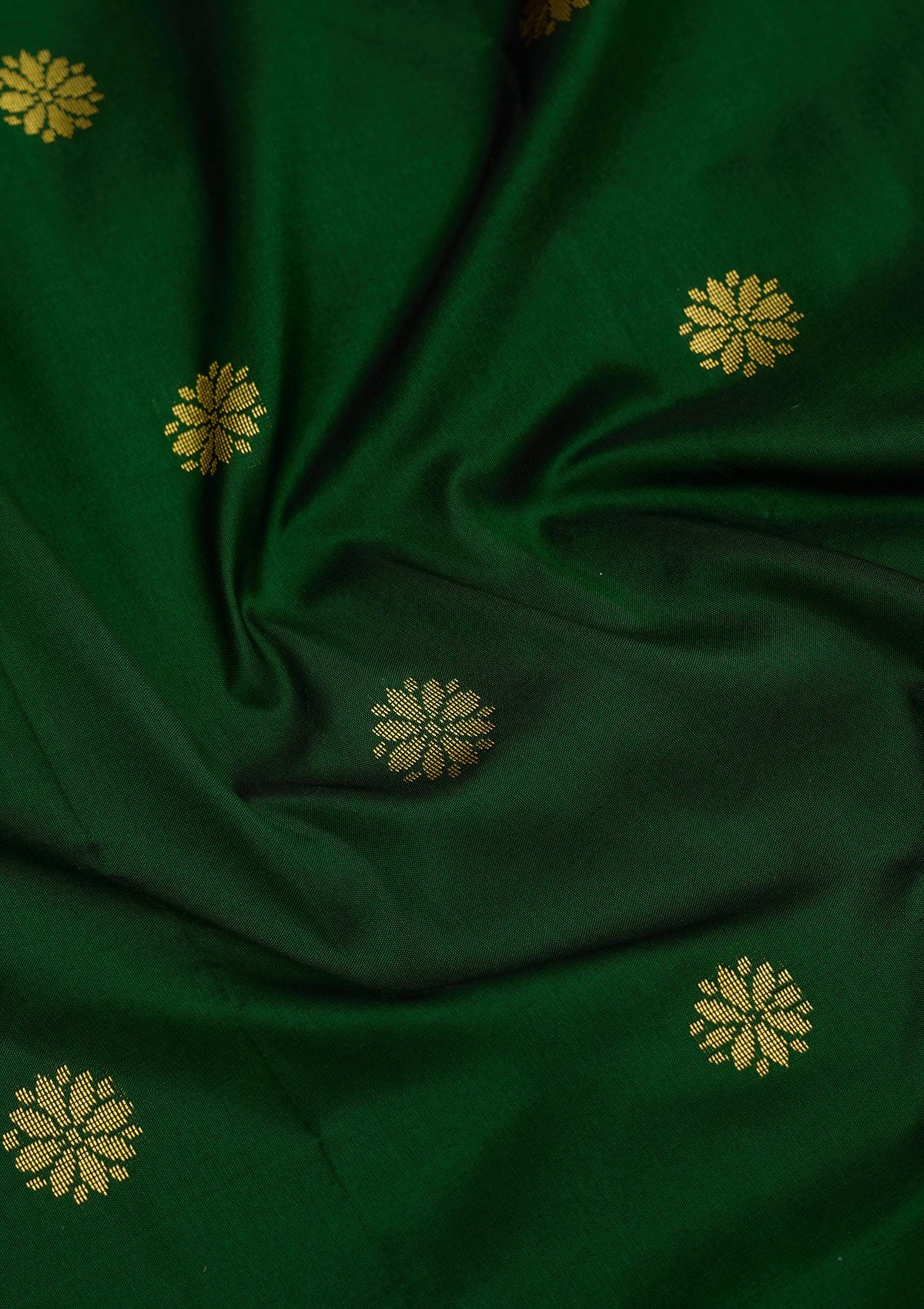 Bottle Green Zariwork Pure Silk Saree-Koskii