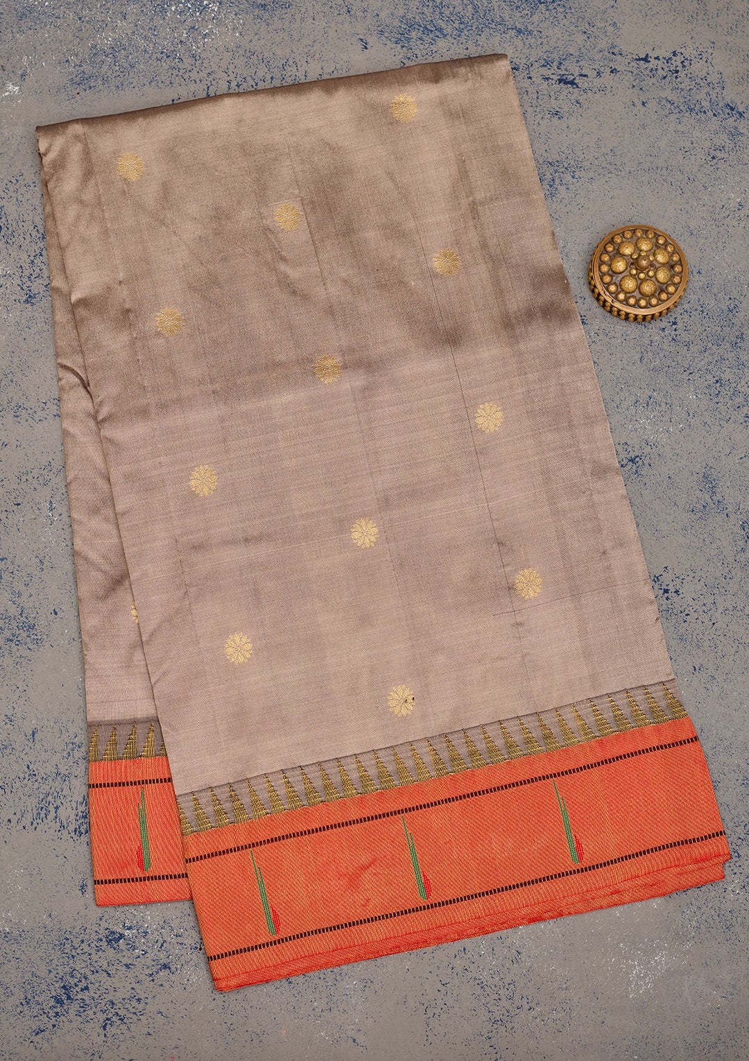 Grey Zariwork Pure Silk Saree-Koskii