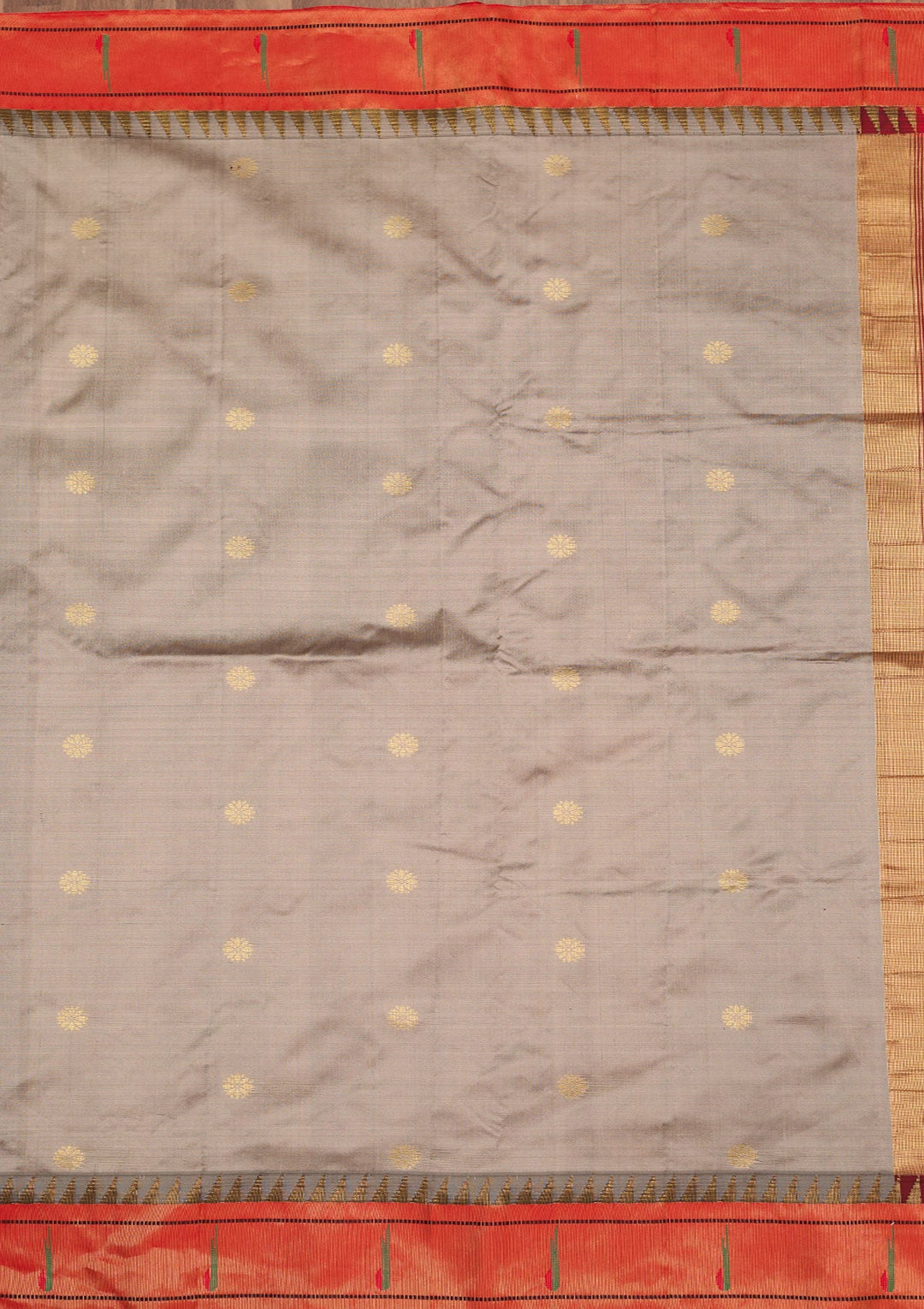 Grey Zariwork Pure Silk Saree-Koskii