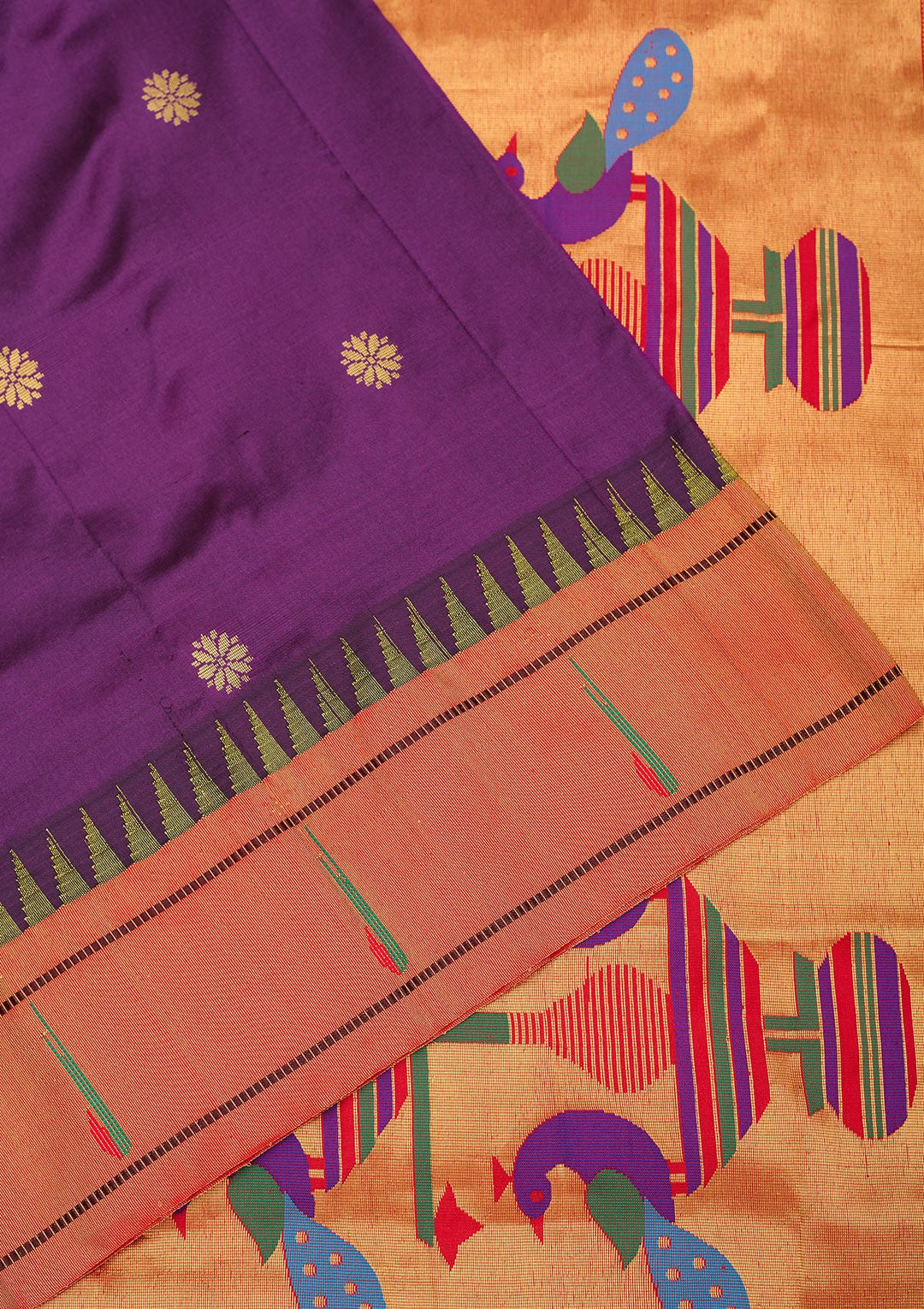 Purple Zariwork Pure Silk Saree-Koskii