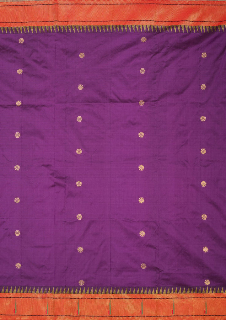 Purple Zariwork Pure Silk Saree-Koskii