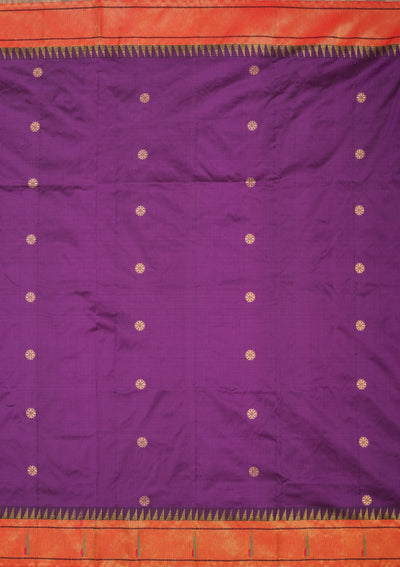 Purple Zariwork Pure Silk Saree-Koskii