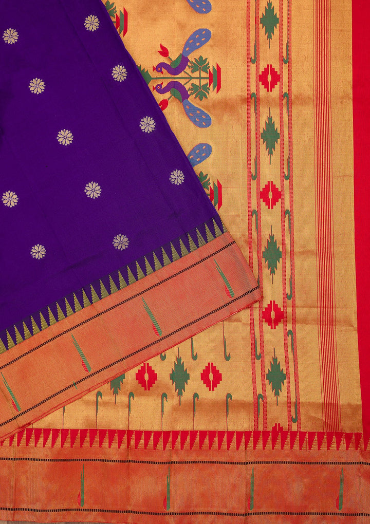 Royal Blue Zariwork Pure Silk Saree-Koskii