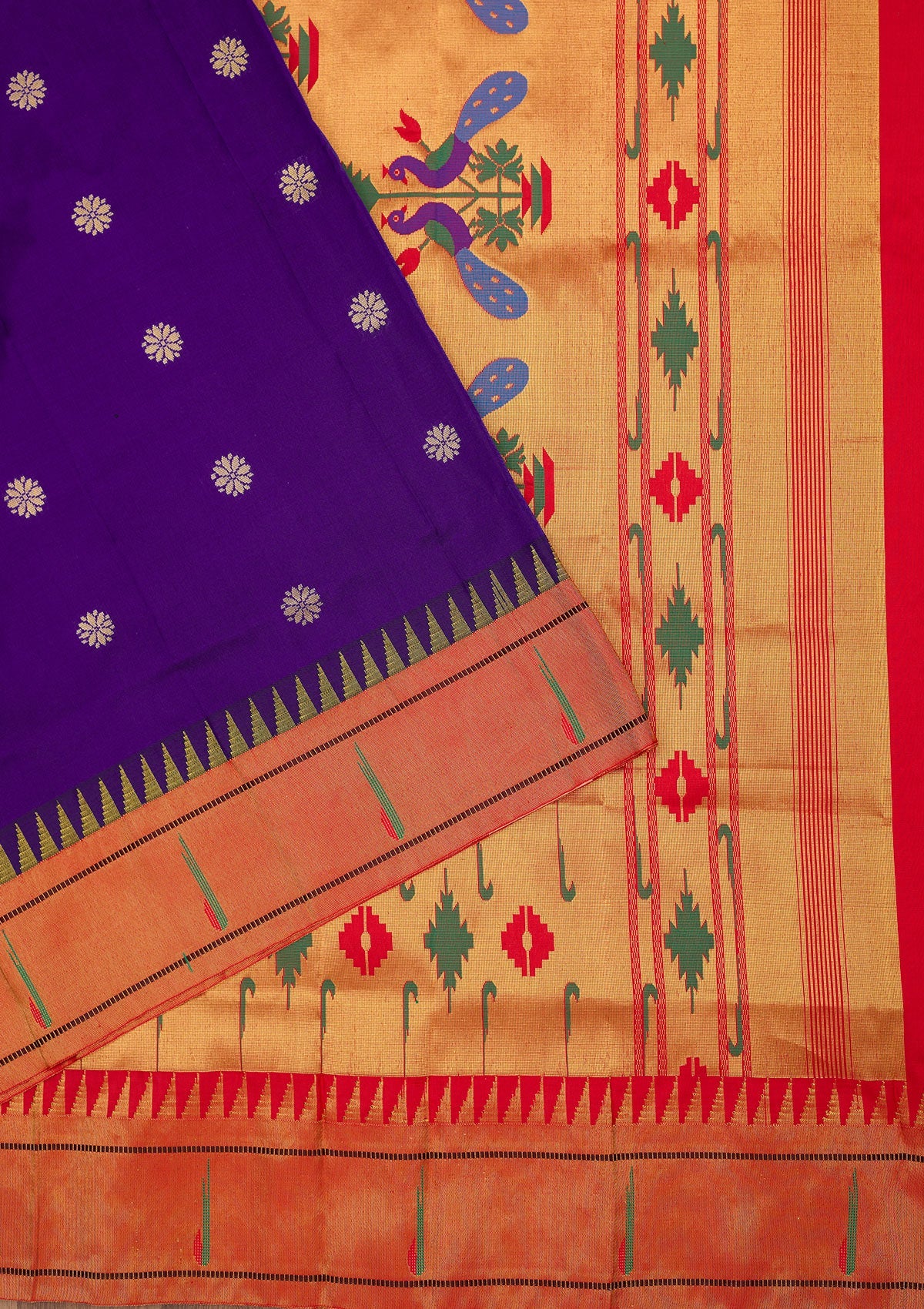 Royal Blue Zariwork Pure Silk Saree-Koskii