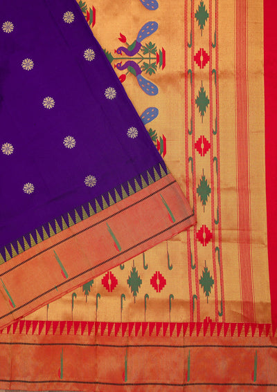 Royal Blue Zariwork Pure Silk Saree-Koskii