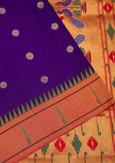 Royal Blue Zariwork Pure Silk Saree-Koskii