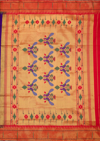 Royal Blue Zariwork Pure Silk Saree-Koskii