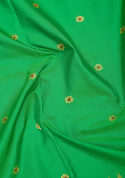 Green Zariwork Pure Silk Saree-Koskii