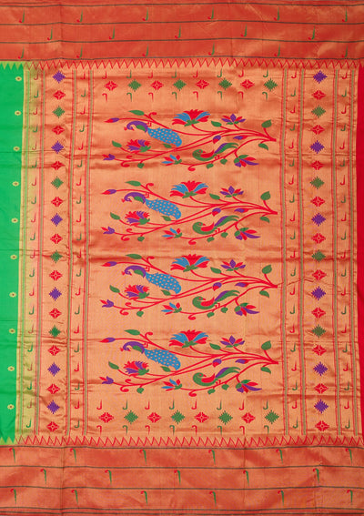Green Zariwork Pure Silk Saree-Koskii