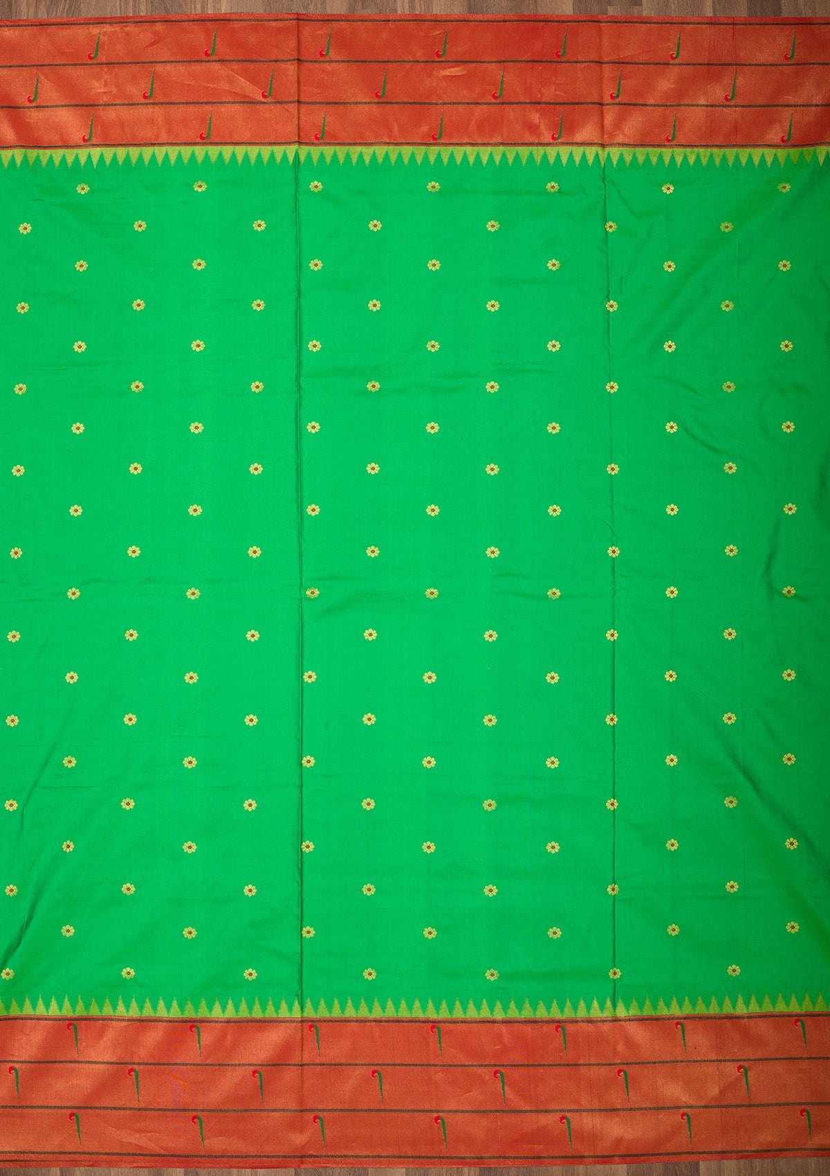 Green Zariwork Pure Silk Saree-Koskii