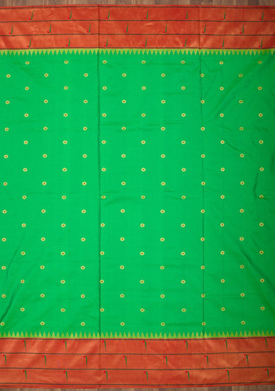 Green Zariwork Pure Silk Saree-Koskii