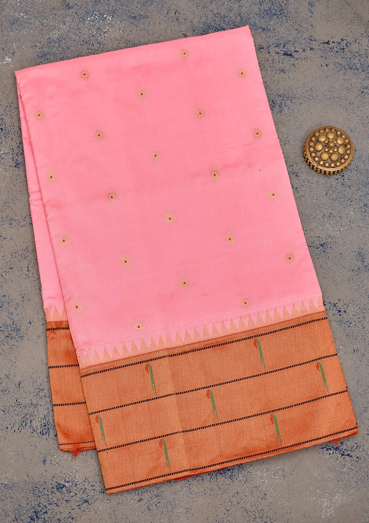 Pink Zariwork Pure Silk Saree-Koskii