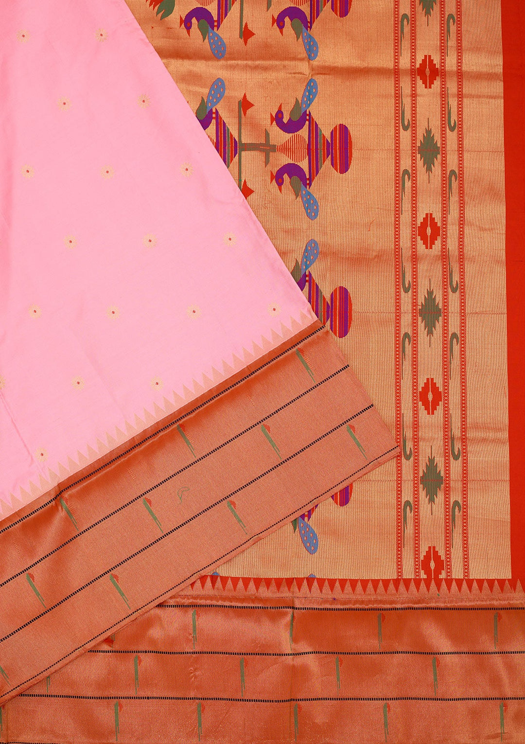 Pink Zariwork Pure Silk Saree-Koskii