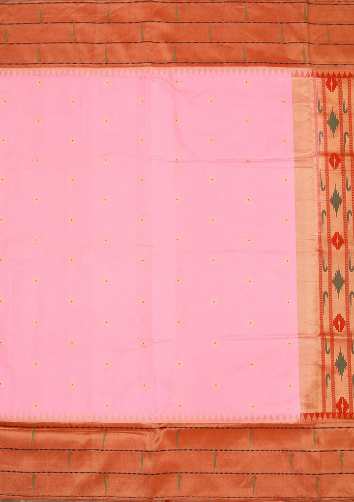 Pink Zariwork Pure Silk Saree-Koskii