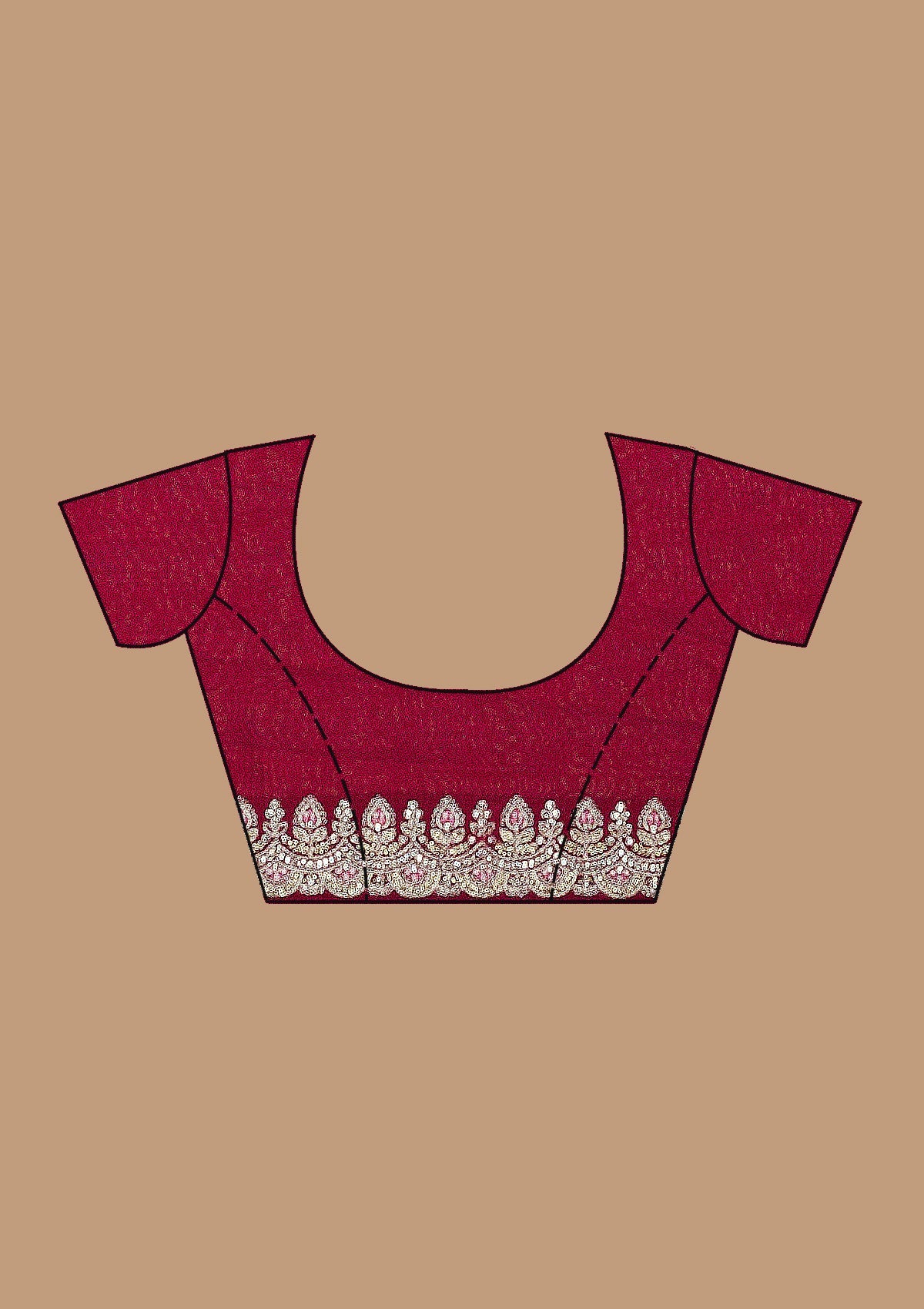 Maroon Threadwork Soft Raw Silk Saree-koskii