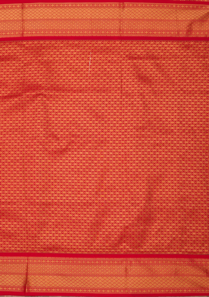 Bottle Green Zariwork Pure Silk Saree-Koskii