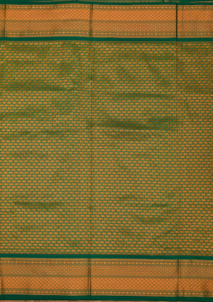 Mustard Zariwork Pure Silk Saree-Koskii