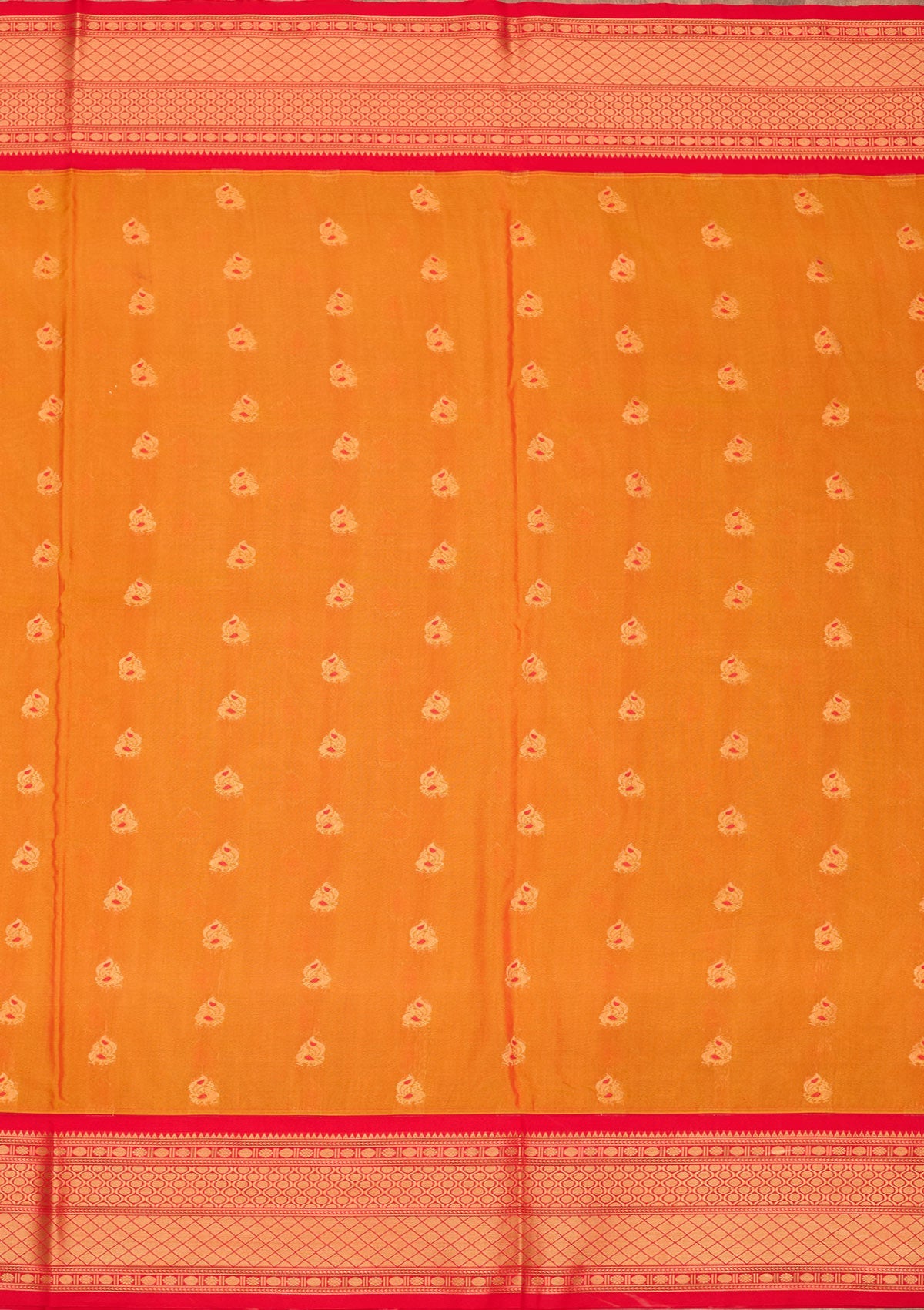 Orange Zariwork Pure Silk Saree-Koskii
