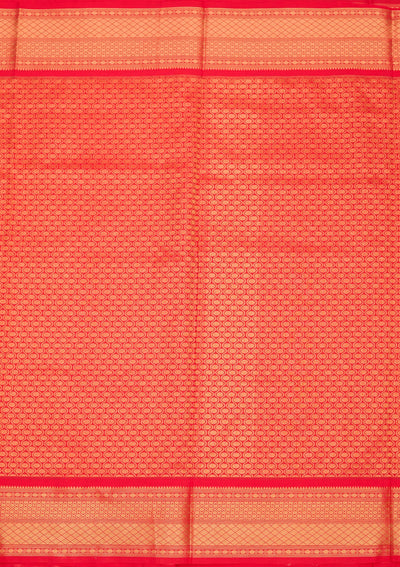 Orange Zariwork Pure Silk Saree-Koskii